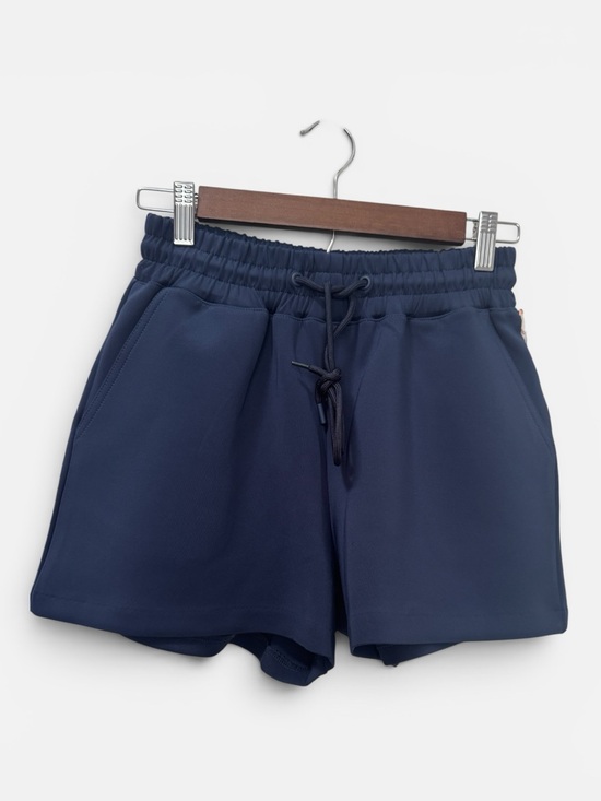 Good American Pants - NWT Good American Air Soft Scuba Shorts Navy Size 0 Drawstring Athleisure Lounge